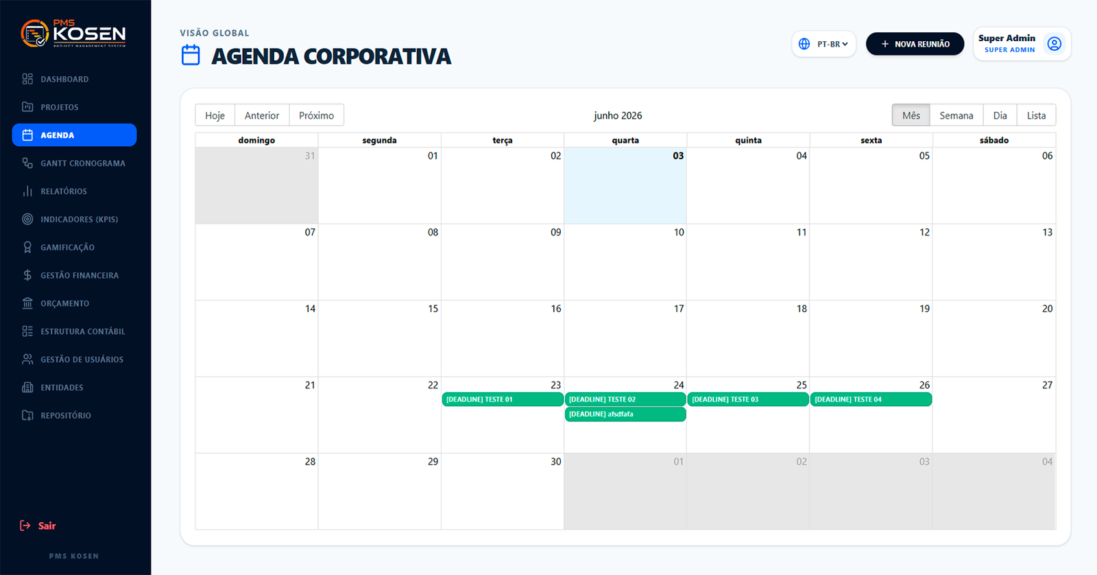 Agenda corporativa